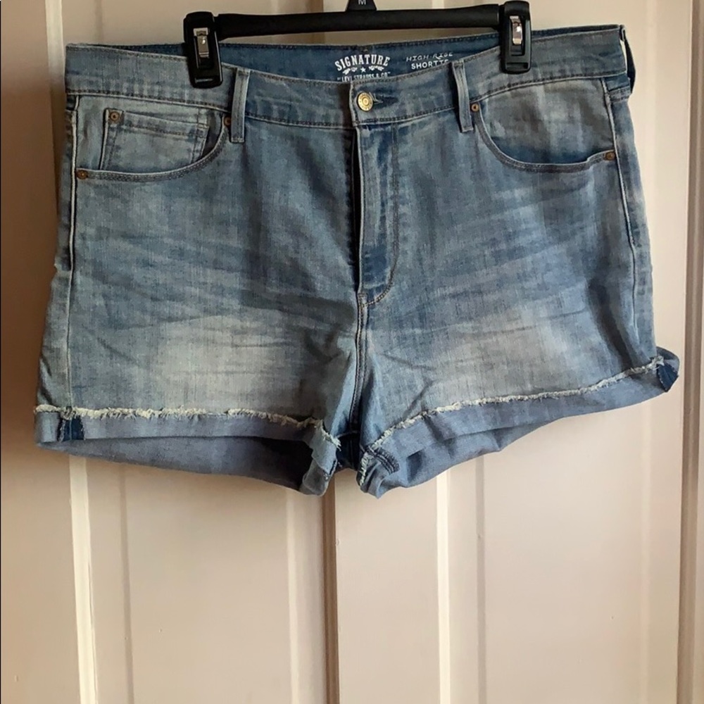 High Rise Shortie Jean Shorts
